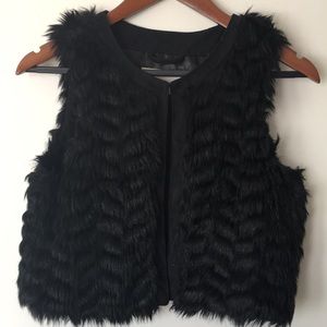 BCBGeneration black faux fur vest